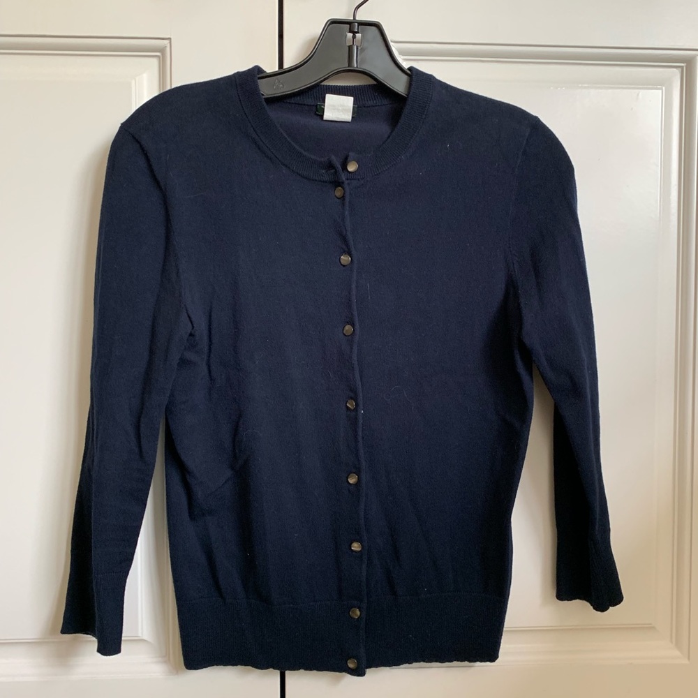 J. Crew Button Down Cardigan in Navy Blue